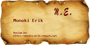 Monoki Erik névjegykártya